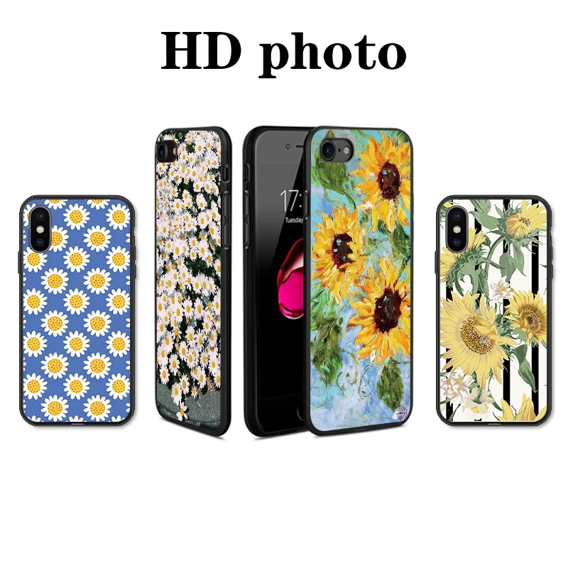 Для iPhone 11 Pro Max XR XS MAX X Маргаритка Подсолнух для Apple 8 7 6 5S s Plus Силиконовый ТПУ