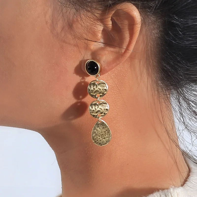 Корейские модные длинные наклонные геометрический Асимметричный Ретро Капельки