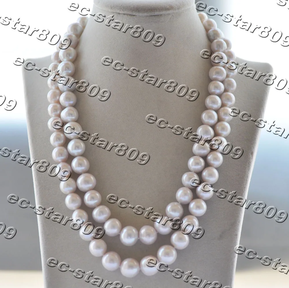 

Z11375 2Row 20" 14mm Round Edison Keshi Pearl Necklace CZ