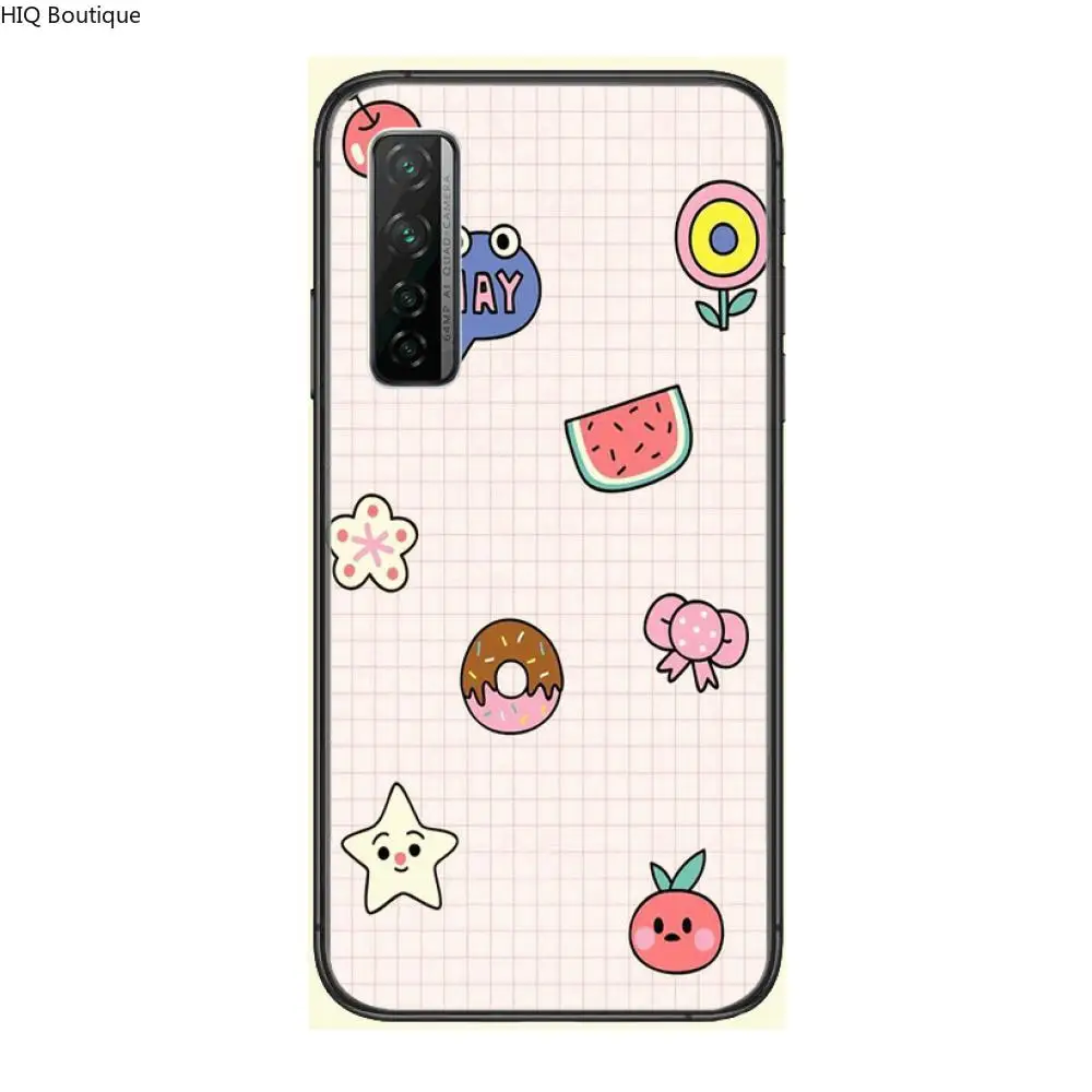 

Cartoon Cute Phone Case For Huawei Nova 2 3 4 5 6 7 8 SE i E Pro Lite Black Etui Coque Painting Hoesjes comic fashion