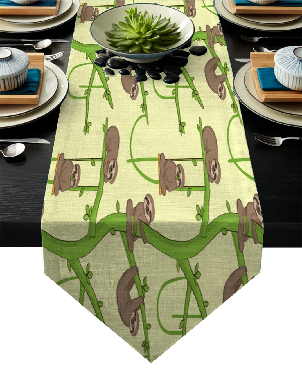 Длинная скатерть с изящными животными Декоративная для кухни свадьбы праздника