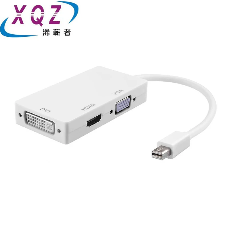 Переходник miniDP в HDMI, VGA, DVI, 3 в 1, miniDisplayport, для macbook, 3 в 1, вход miniDP, выход HDMI/VGA/DVI