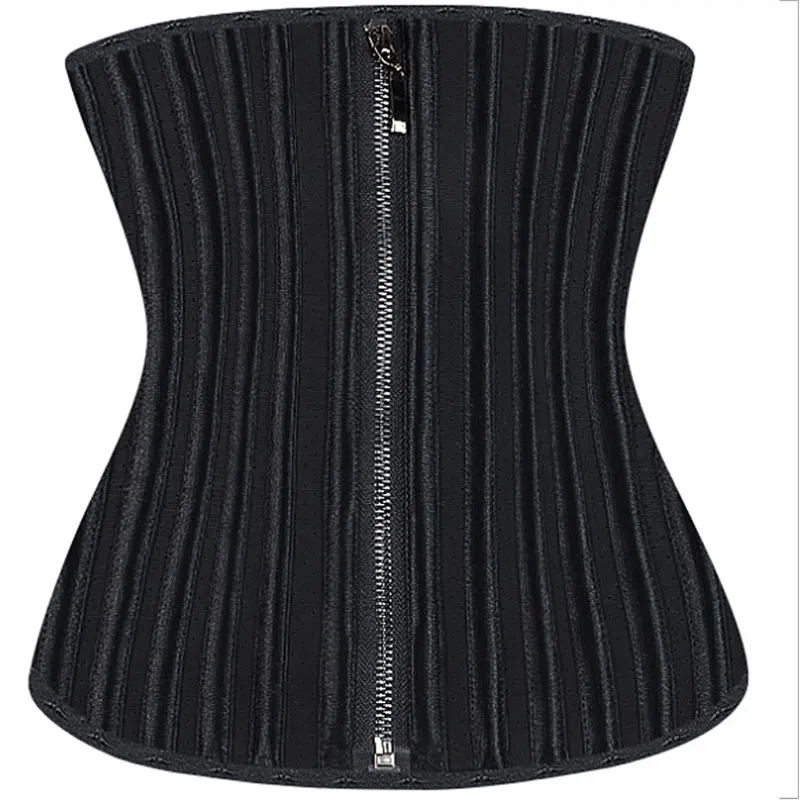 29 Steel Boned Latex Waist Trainer Corset Zip Up Rubber Bustier Super Tight Korse Plus Size Femme Gorset Underbust Korset Outfit