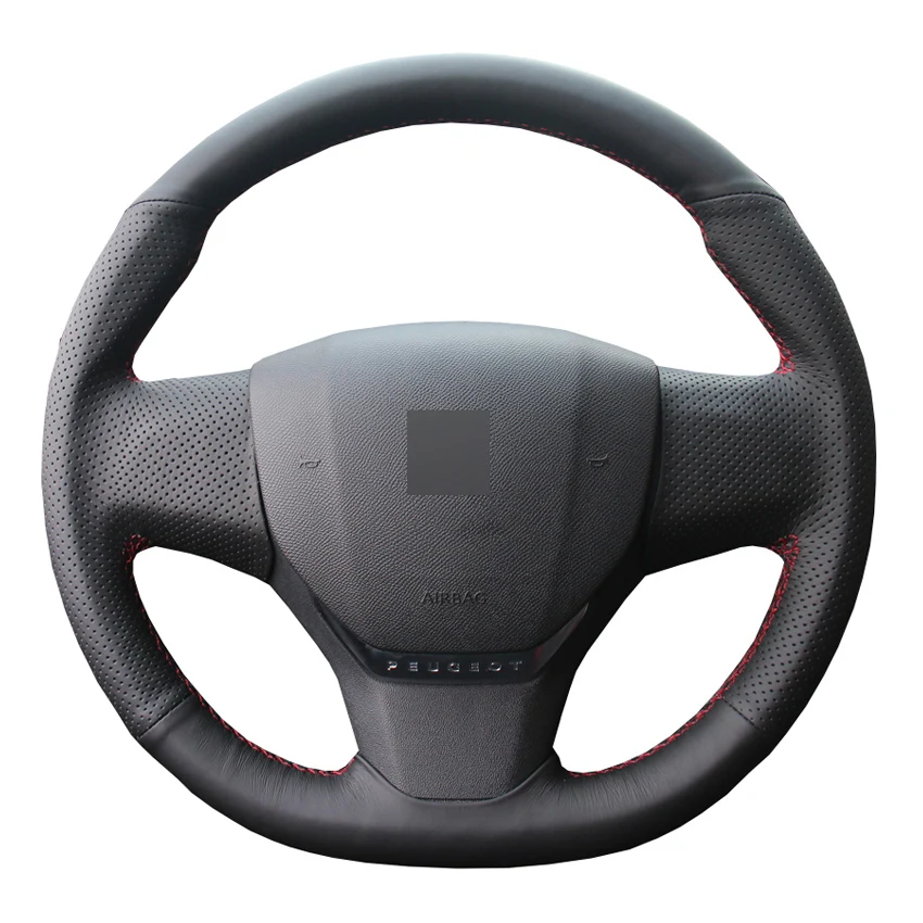 Черный PU искусственная кожа чехол на руль для Citroen C3 C3-XR- C4- peugeot 408- Traveller