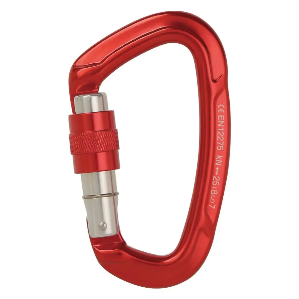 

25KN Mountaineering Caving Rock Climbing D Shaped Safety Master Screw Lock