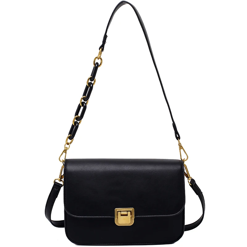 

2021 Handbags and Purses Fashion Retro PU Leather Shoulder Bag Simple Style Flap Crossbody Bags Women's Hand Bag