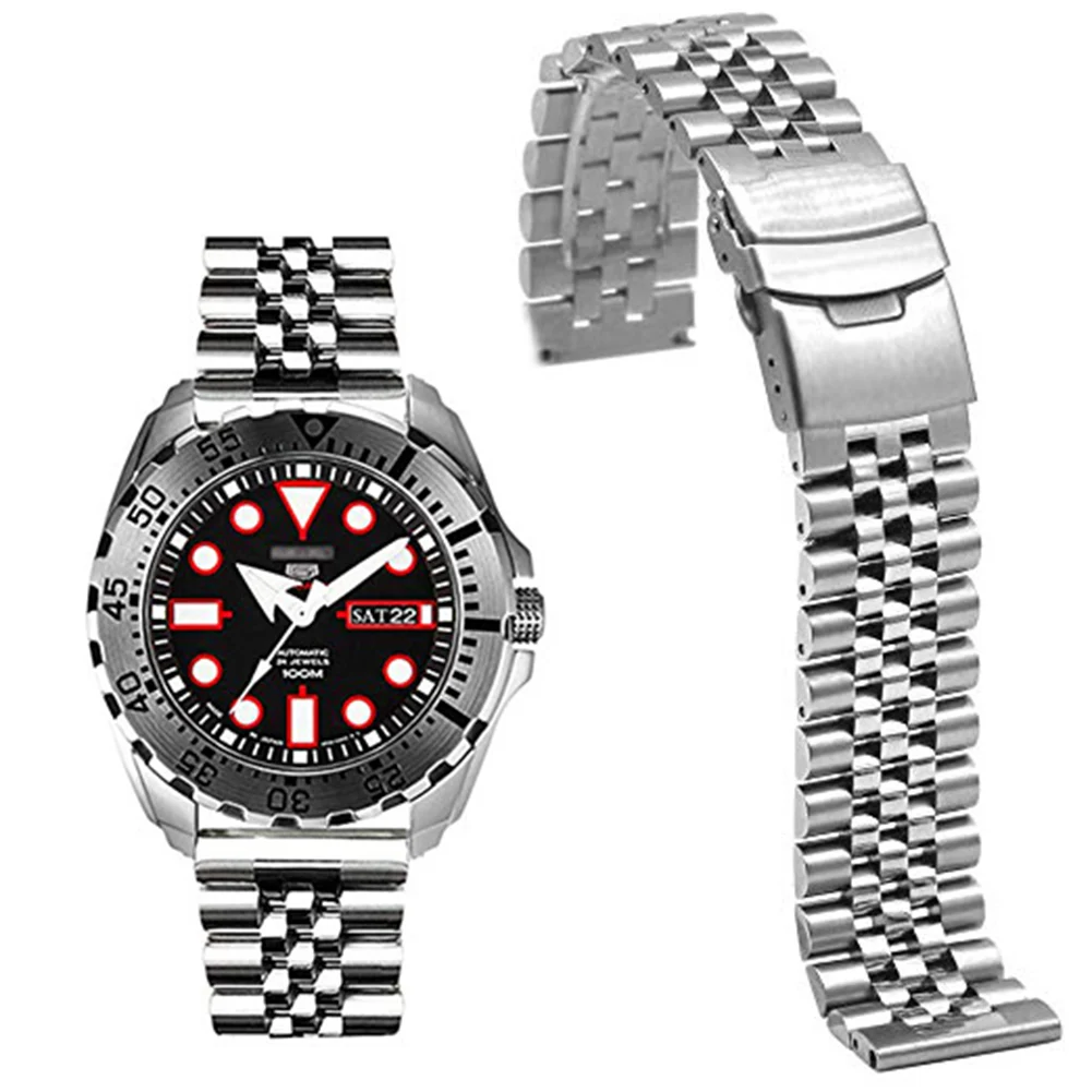 Умные часы регулируемые нержавеющая сталь твердая Двойная застежка ремешок для