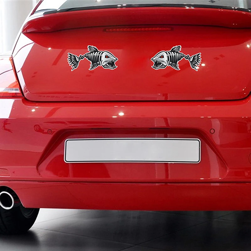 2 шт. рыбы зубы стикеры со ртом Скелет наклейки с дизайном Графика аксессуары для