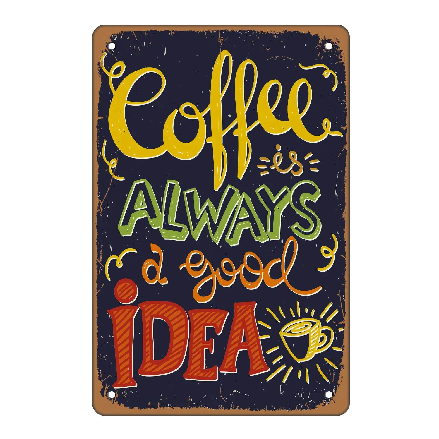 

Coffee Wall Decorative Sign,8x12inch Vintage Novelty Coffee Decor for Bedroom Living Room Cafe Bar Kitchen Art Wall Decoration