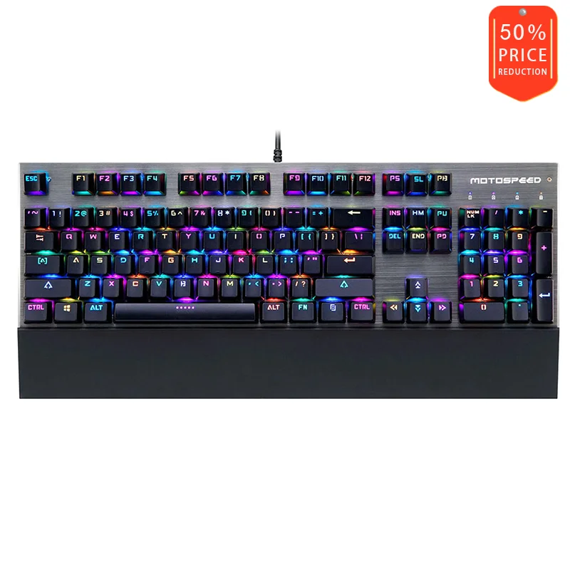 Проводная игровая механическая клавиатура Motospeed CK108 RGB переключатель