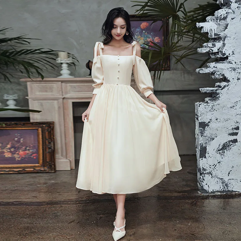 Одежда для подружки невесты цвета шампанского Повседневная одежда Платье феи с