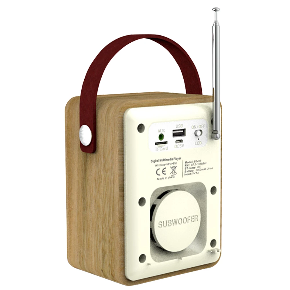 Aux Многофункциональный FM TF слот для карты деревянные часы DAB MP3 плеер динамик