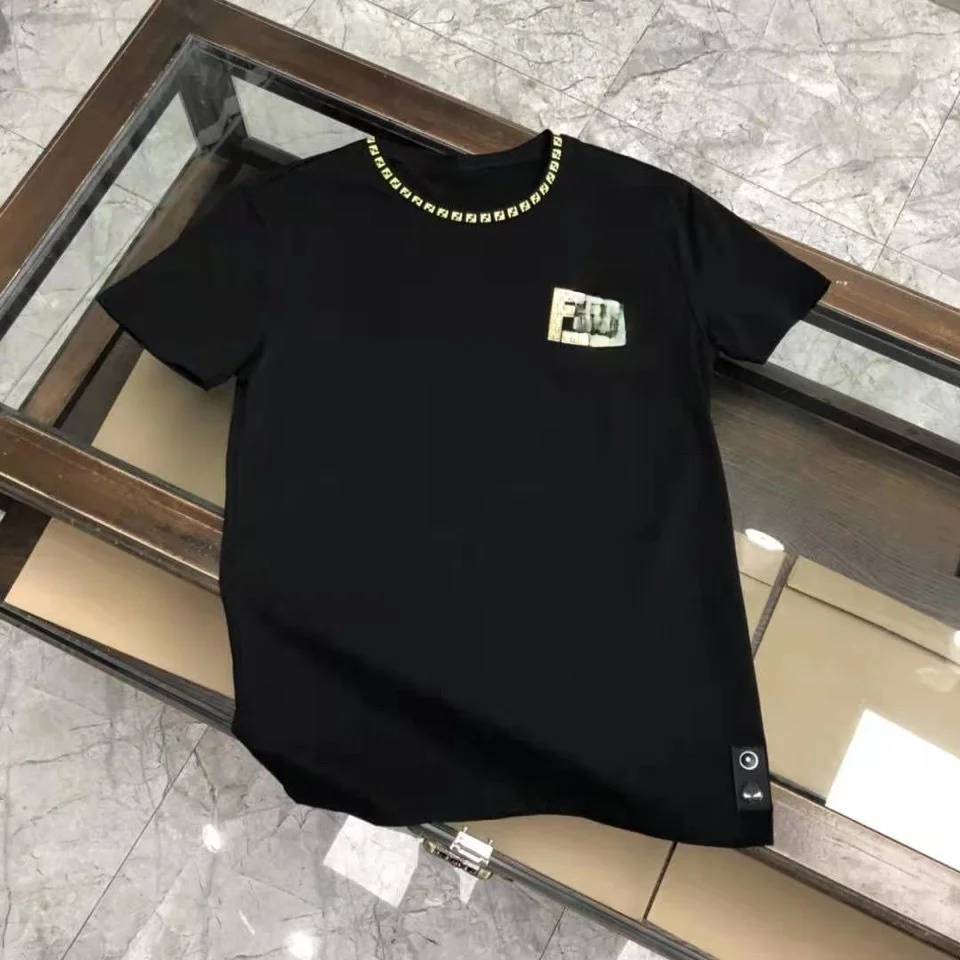 

2021 summer new T-shirt fashion brand little monster gilded men's slim fit short sleeve Round Neck Shirt