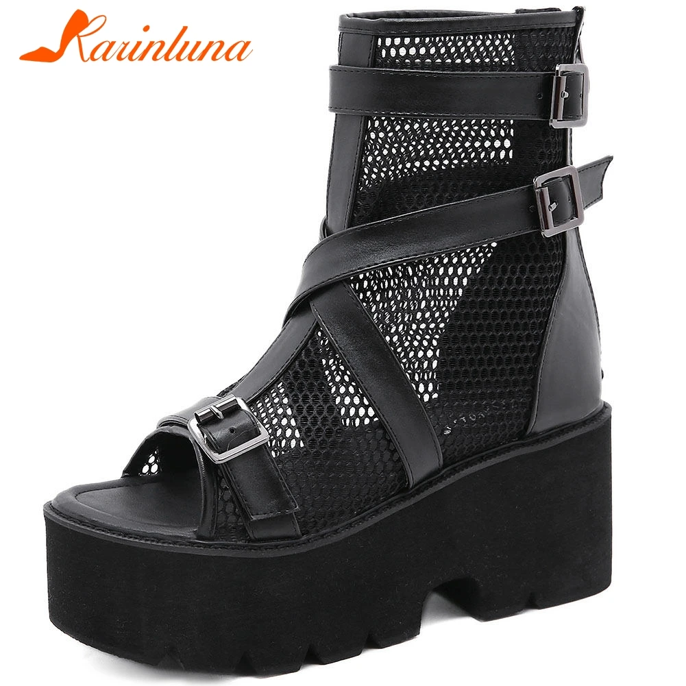 Женские уличные сандалии KARINLUNA босоножки на платформе и толстом высоком каблуке