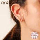 Женские маленькие серьги-гвоздики ROXI, из стерлингового серебра 925 пробы, с заклепками, вечерние серьги-гвоздики в стиле панк