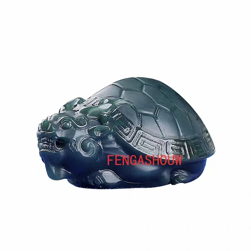 Очаровательная подвеска из натурального нефрита голубой маленький дракон