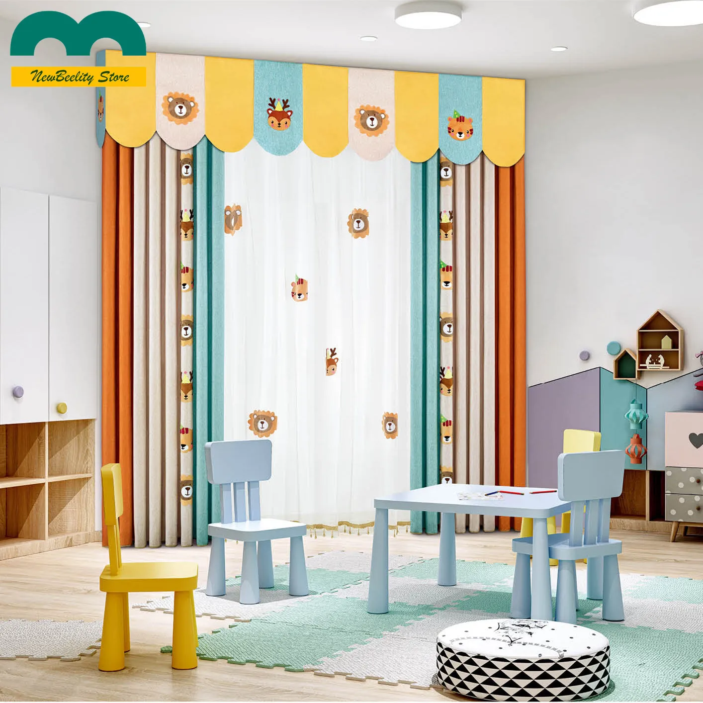 Занавески хорошего качества с героями мультфильмов для спальни Детские