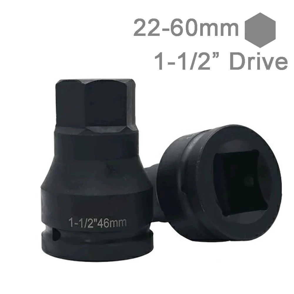

1p 1.5 Inch 1-1/2" Hex Bit Socket Wrench Adapter 22 24 27 30 32 34 36 38 41mm CR-MO Impact Screwdriver Bits Repair Hand Tool