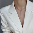 Новое поступление Y дизайн чистый золотого и серебряного цвета, ожерелье 