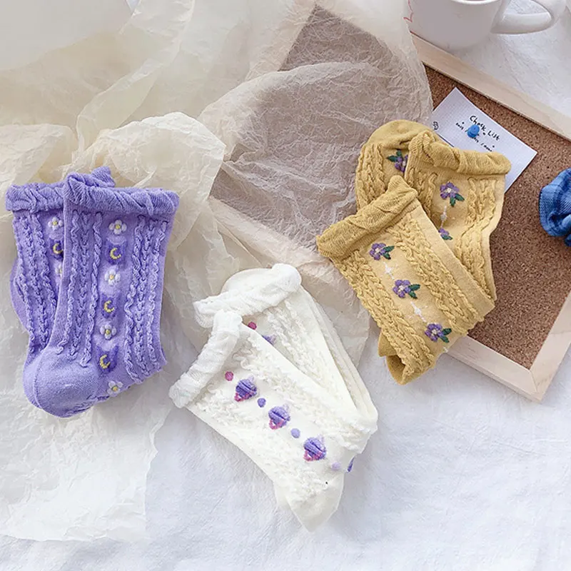 

Mid-tube Socks College Style socks Candy Color Harajuku sock Cute Cotton Socks Floral Socks Winter warm Socks Funny Socks