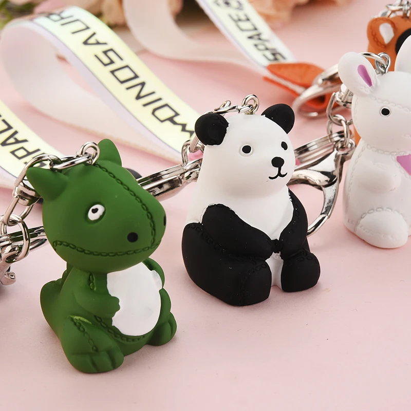 

Cartoon Bear Dinosaur Panda Rabbit Keychain Couple Car Key Chain Backpack Hanging Key Ring Holder Gift Jewelry Acessory EH073
