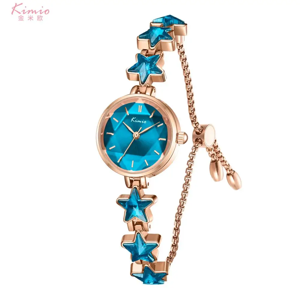 Kimio Top Brand Fashion Unique Ladies Star Bracelet Wristwatches Quartz Women's Watches Waterproof Montre Homme Gift K6352S