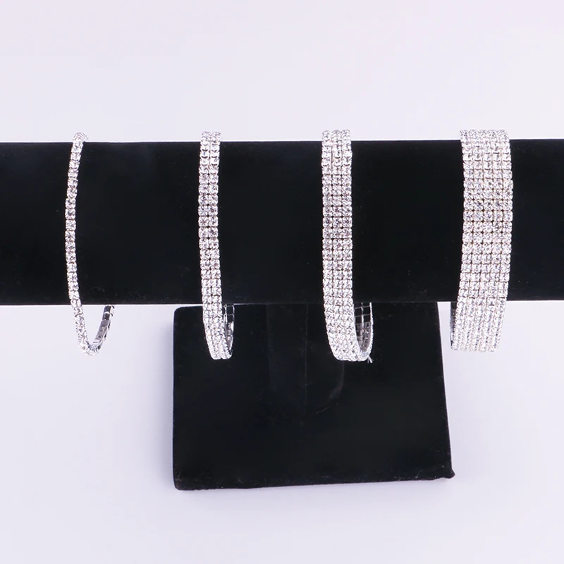 

3 Styles Of Stylish And Exquisite Multi Row Stretch Gold Silver Anklet Female Non Fading Bracelet Full Diamond