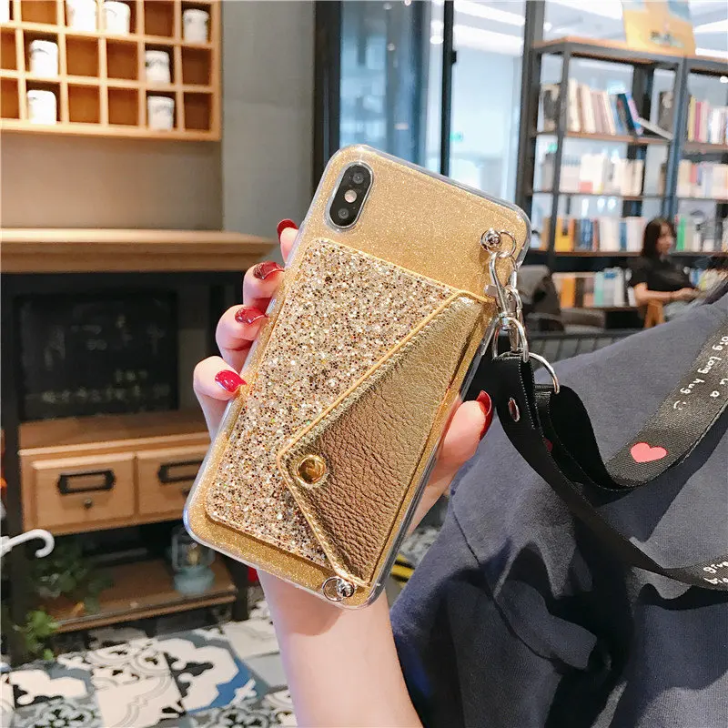 Чехол-кошелек для Xiao mi Red mi K20 7 7A Note 5 Pro 6 6A 5 Plus mi 8 Lite mi 9 9T 9 SE F1 CC9 CC9E A3 Lite чехол с ремешком - Цвет: gold