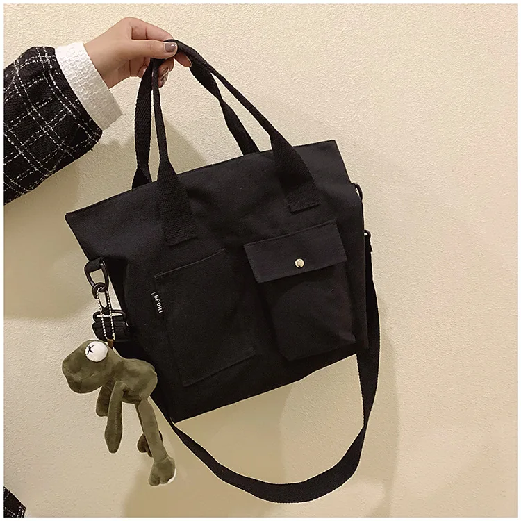 Новая холщовая Студенческая дикая сумка-мессенджер для женщин многоразовая