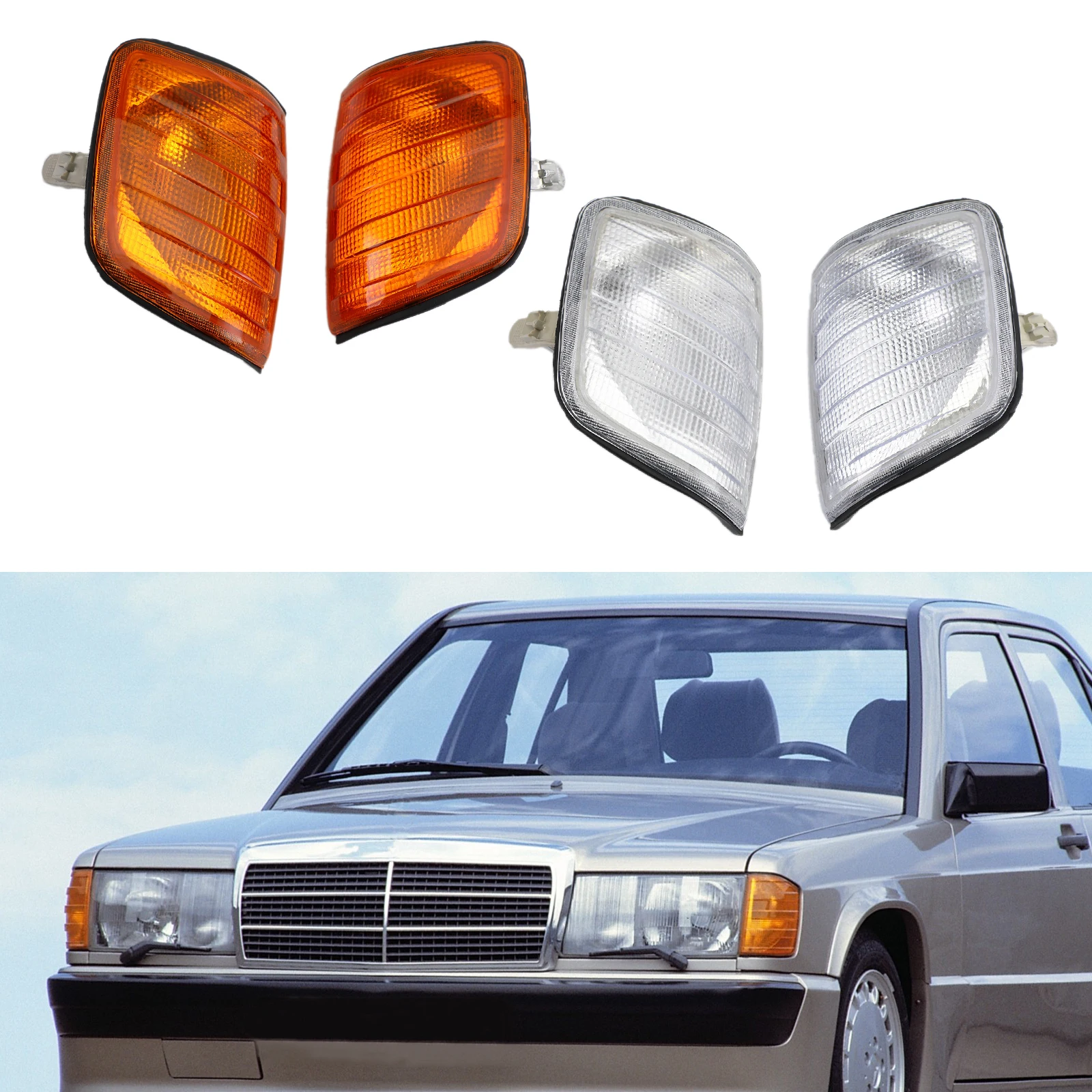 

Topteng Turn Signal Corner Lights Parking Lamps For Mercedes-Benz E-Class W124 1986-1993 Car Accessories