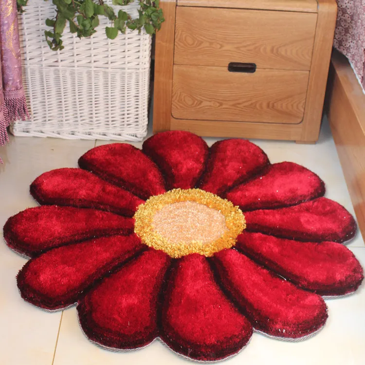 Красный/фиолетовый/розовый/серый/зеленый ковер с цветами 3D акриловые плотные