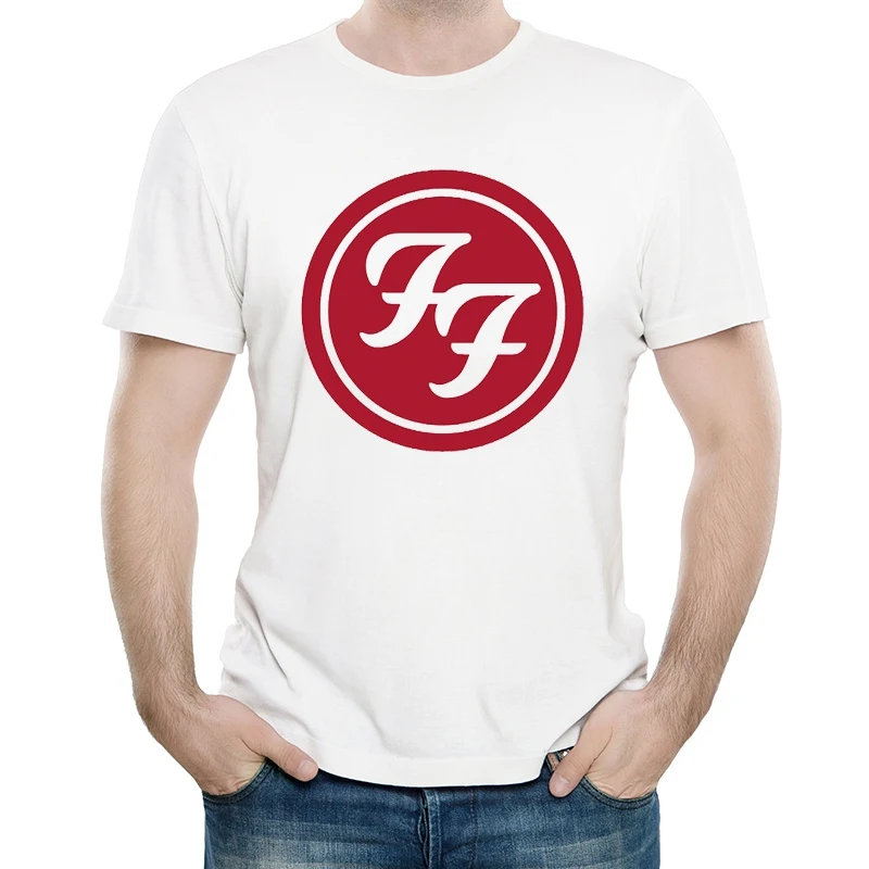 Foo fighers футболка белого цвета Мужская мода короткий рукав Foo fighers логотип футболка Майки футболки унисекс футболка