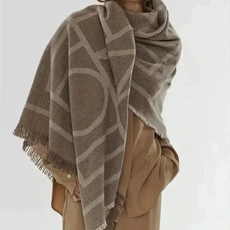 Autumn Winter Women Geometric Print Tassels Scarf Fashion Female Shawl New 2021 | Аксессуары для одежды