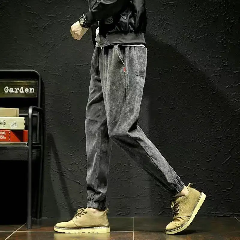 Новые вельветовые повседневные штаны мужские размера плюс спортивные