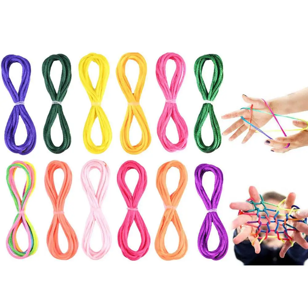 12 шт./1 шт. 175 см веревка-колыбель для пальцев игра Случайный Цвет Радуга веревка
