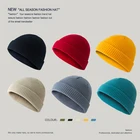Модные однотонные вязаные облегающие шапки унисекс, женские Теплые Лыжные шапки, разноцветные шапки, мягкие эластичные спортивные шапки