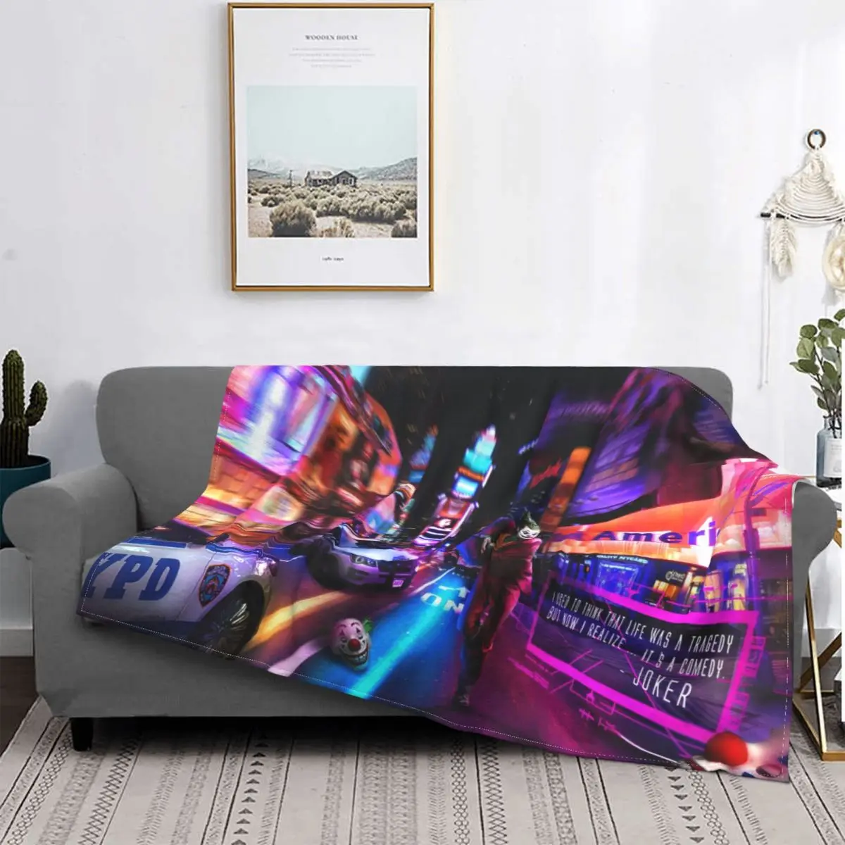 

Couch Decorations Running Away Joker Blanket Amazing Gifts Comfortable Micro Flannel Fleece Blankets and Throws