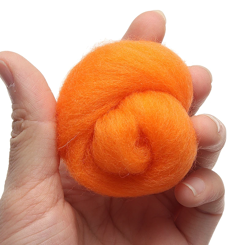 12 Colors 5g/bag Wool Fibre Roving For DIY Needle Felting Hand Spinning Fun Doll Needlework Raw Felt poke | Дом и сад