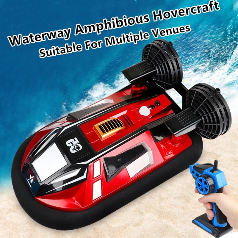 

Dual Motor Amphibous Remote Control Hovercraft 20KM/H 2.4G Anti-Collision Fuselage 2-Way Navigation Waterproof RC Boat Water toy