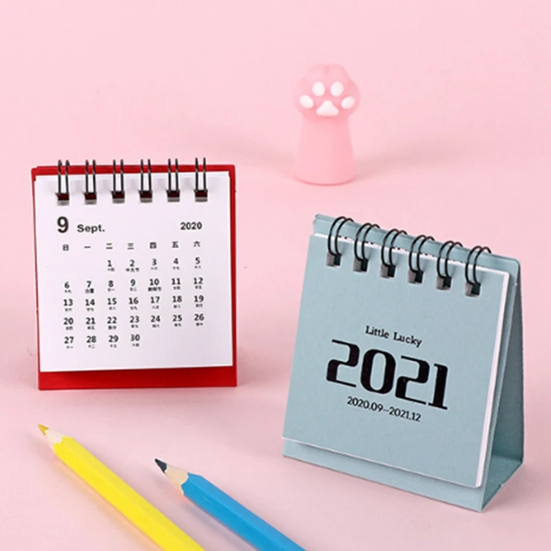 

2021 Simple Morandi Randomly Color Desktop Paper simple Calendar dual Daily Scheduler Table Planner Yearly Agenda Organizer