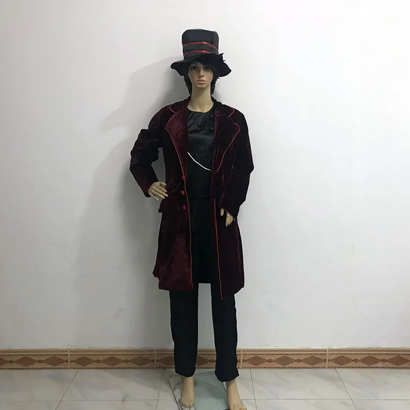 Рождественская Униформа Джонни Депп Вилли Вонка из шоколадной фабрики для