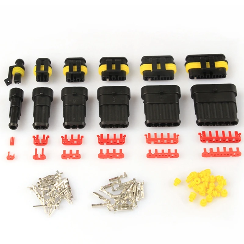 708Pcs Car Waterproof Connector Kit HID Xenon Lamp Harness Plug 1/2/3/4/5/6 Pin Truck | Компьютеры и офис