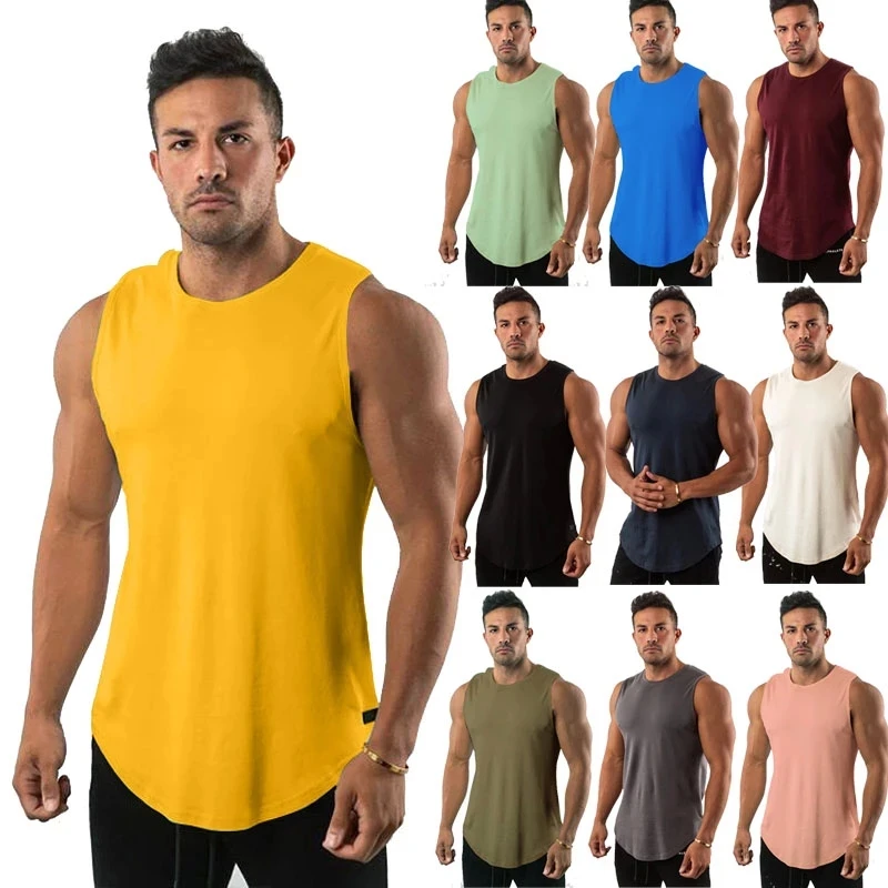 

Мужская хлопковая майка без рукавов, 9 цветов