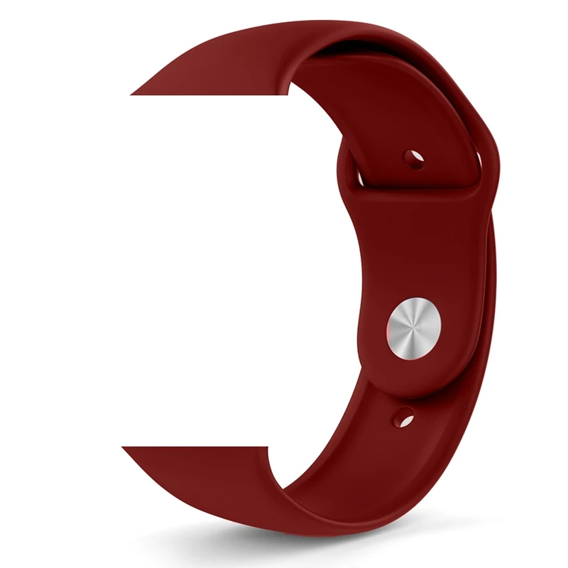 Rose red Ремешок для Apple Watch 5 4 3 2 1 силиконовый спортивный браслет для часов Apple Watch 44 мм 40 мм 42 мм 38 мм Ror IWatch band - Цвет ремешка: Rose red