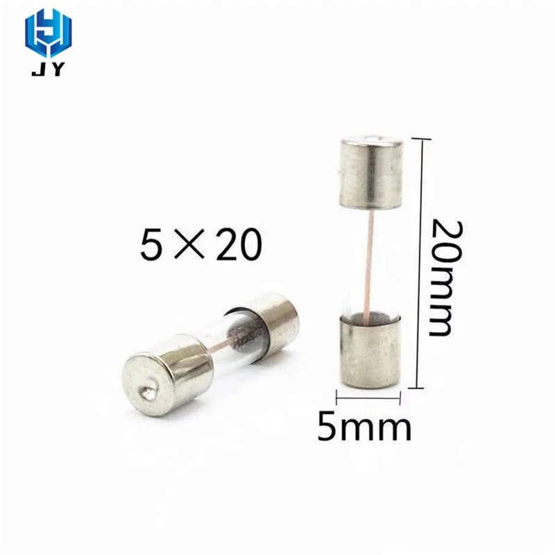 100 штук кор. 5*20 мм Стеклянная трубка Предохранителя 0.3A / 0.5A 1A 2A 3A 5A 6A 7A 8A