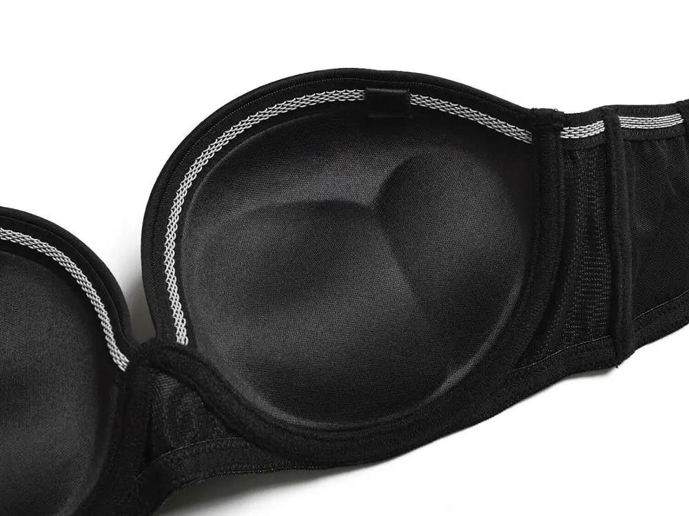 Hot Selling Women Sexy Push Up Bra Double Padded Invisible Strapless Bras Adjusted Convertible Straps 1/2 Cups Wire Backless