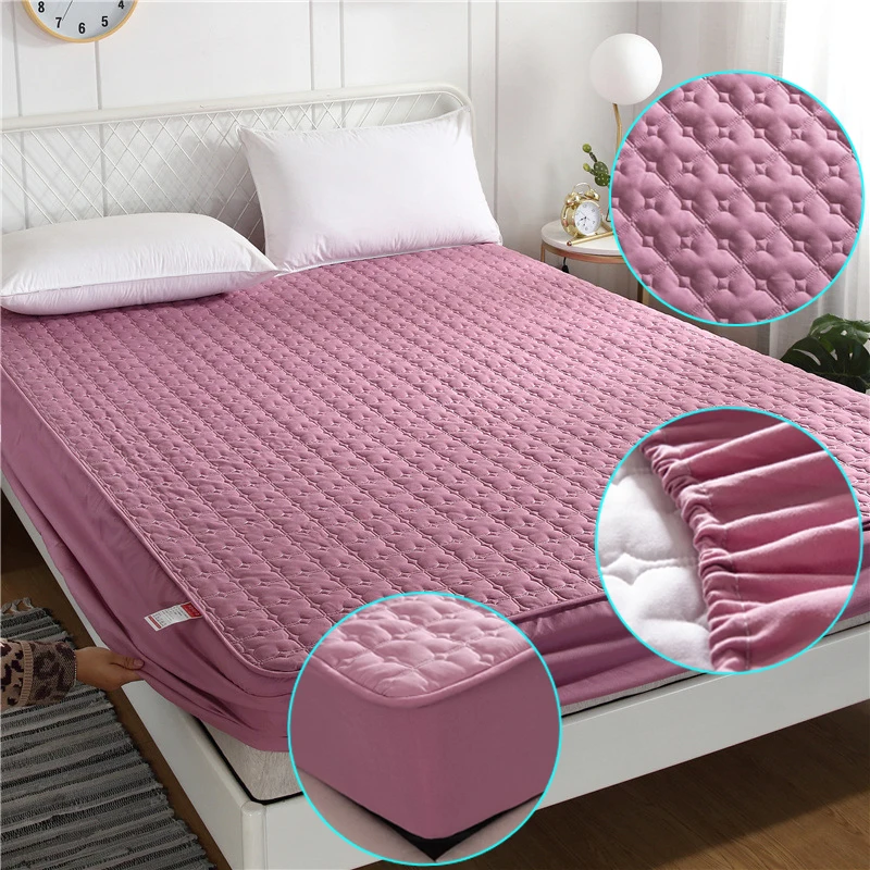 Защитный чехол на матрас однотонная цветная крышка толстое хлопковое