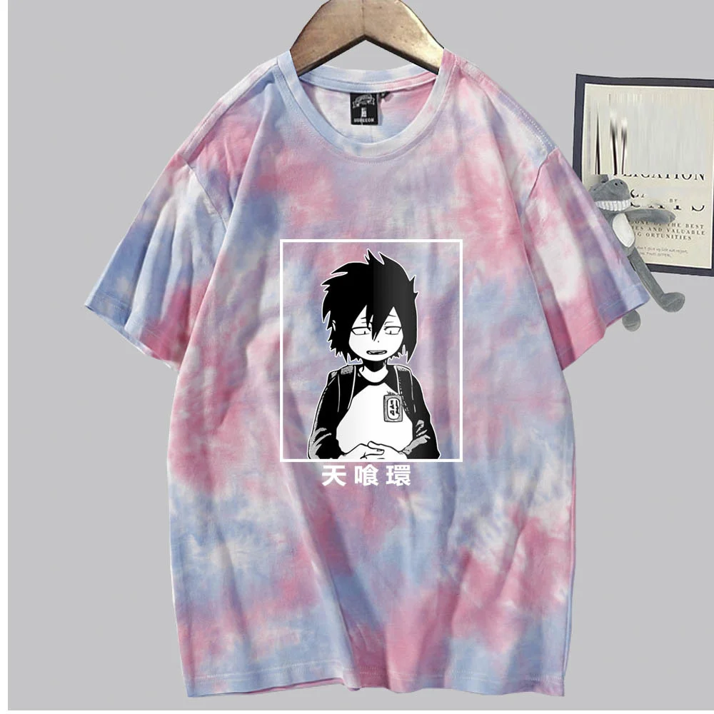 

Tamaki Amajiki Anime T-shirt My Hero Academia Cosplay Men Women Tie-dyed Loose Oversized Casual Streetwear MHA Tee 2021 New Top