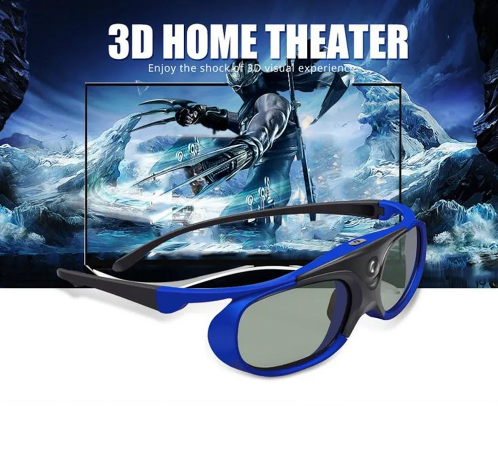 4pcs Rechargeable DLP link active shutter 3D glasses for all dlp 3D ready projector, varied brand Optoma JmGo V8 XGIMI Projector images - 6
