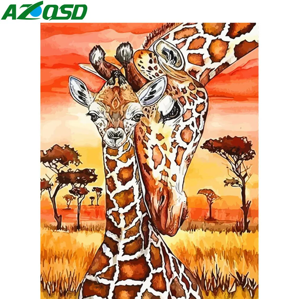 

Набор для рисования по номерам на холсте, с жирафом